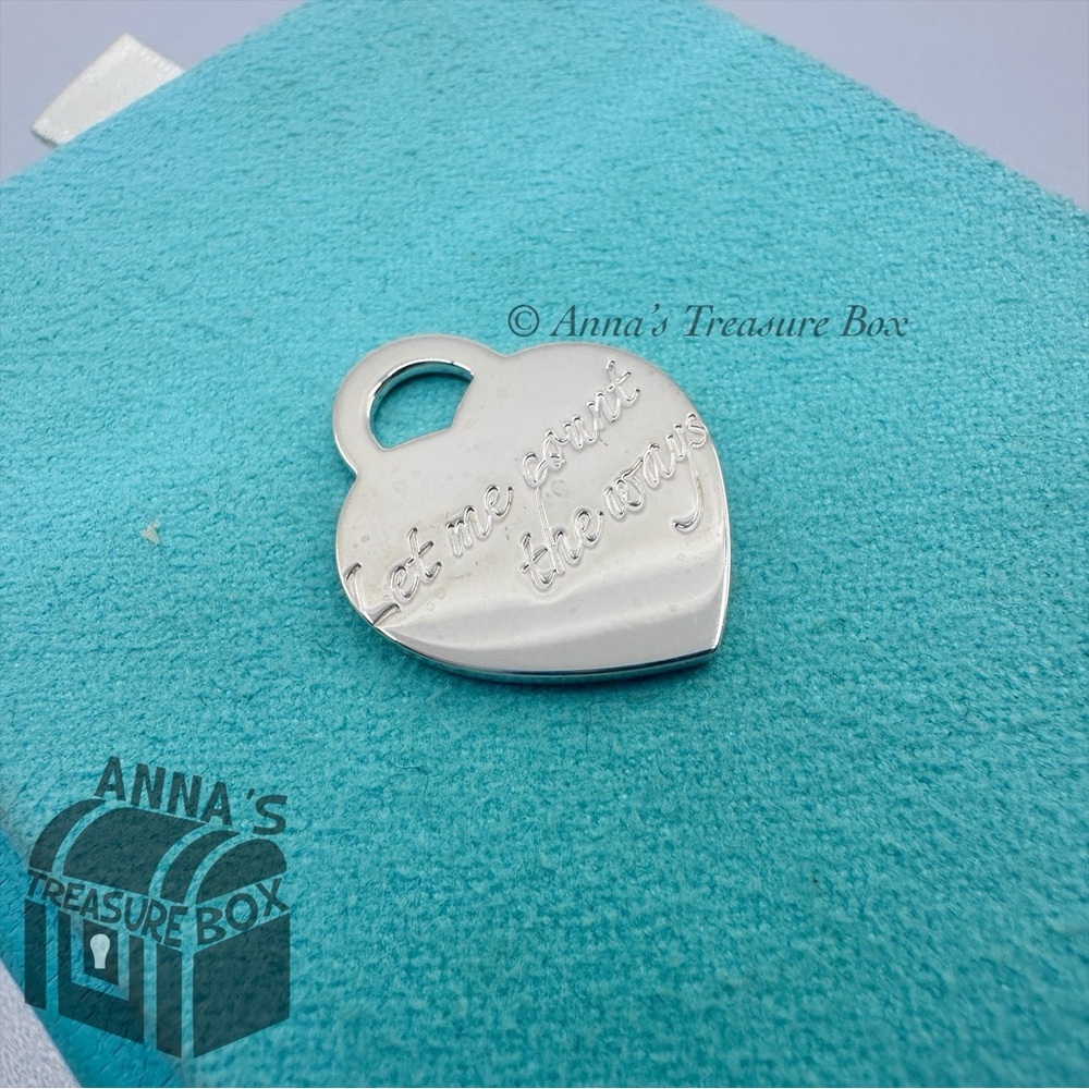 Tiffany & Co. 925 Silver MEDIUM Let Me Count The Ways Heart Tag Charm (pouch)